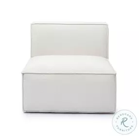 Mindy Cream Chenille Basketweave Armless Chair