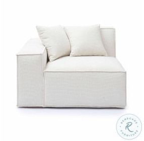 Mindy Cream Chenille Basketweave LAF Corner Chair