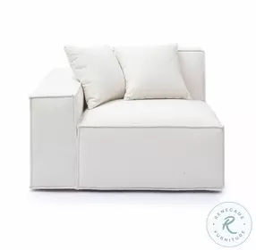 Mindy Cream Chenille Basketweave LAF Corner Chair