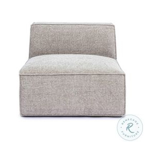 Mindy Taupe Chenille Basketweave Armless Chair