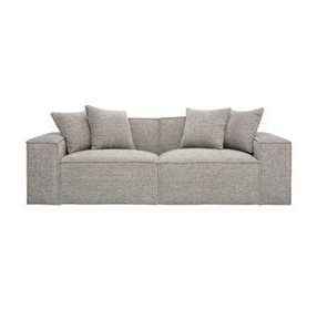 Mindy Taupe Chenille Basketweave Modular 84" Loveseat
