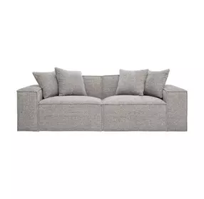 Mindy Taupe Chenille Basketweave Modular 84" Loveseat