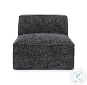Mindy Charcoal Chenille Basketweave Armless Chair
