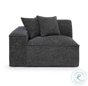 Mindy Charcoal Chenille Basketweave LAF Corner Chair
