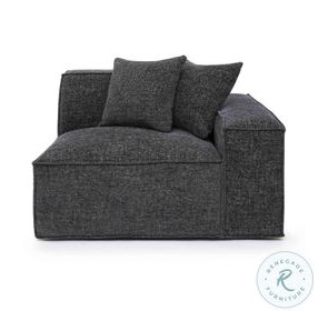 Mindy Charcoal Chenille Basketweave RAF Corner Chair