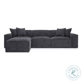 Mindy Charcoal Chenille Basketweave 116" Modular Sectional