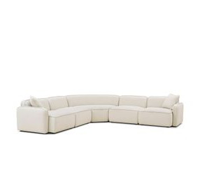 Travie Sand Performance Fabric 5 Piece Modular Sectional with Pillows