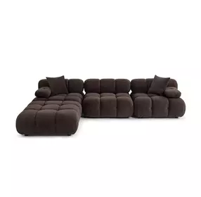 Calliope Dark Brown Performance Velvet 4 Piece Modular Sectional with Pillow