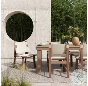 Cassie Natural 75" Rectangular Outdoor Dining Room Set