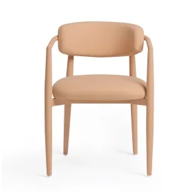 Annika Peach Performance Fabric Upholstered Outdoor Dining Chair