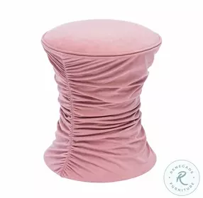 Bounce Rose Pink Ruched Velvet Adjustable Ottoman