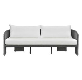 Alexa Black Rattan Performance Fabric Outdoor 80" Sofa