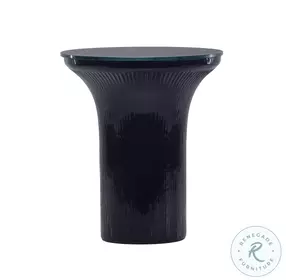 Cassandra Midnight Blue Glass Flared Side Table