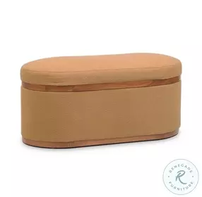Olivier Peach Boucle Oval Storage Ottoman