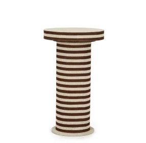 Lyra Natural and White Round Side Table
