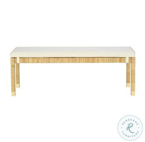 Amara Cream and Natural Linen 50" Bench