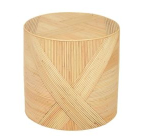 Matea Natural Round Cross Side Table