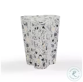 Slab Terrazzo Black and White Side Table