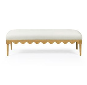 Oodle Cream Performance Fabric Upholstered Bed Bench