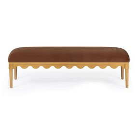 Oodle Bronze Performance Fabric Upholstered Bed Bench