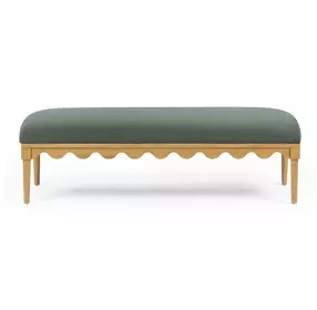Oodle Green Performance Fabric Upholstered Bed Bench