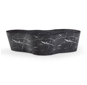 Slab Black Marble Free Form Outdoor Concrete Top Coffee Table