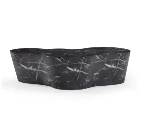 Slab Black Marble Free Form Outdoor Concrete Top Coffee Table