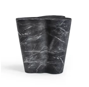Slab Black Marble Free Form Outdoor Concrete Top Side Table