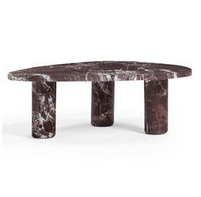 Libby Red Levanto Triangular Outdoor Concrete Top Coffee Table
