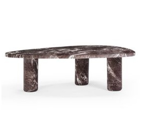 Libby Red Levanto Triangular Outdoor Concrete Top Large Coffee Table