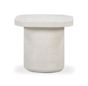Suraya Ivory Square Outdoor Concrete Top Side Table