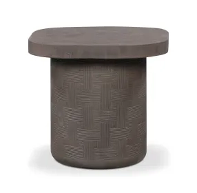 Suraya Dark Umber Square Outdoor Concrete Top Side Table