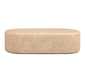 Suraya Faux Travertine Oval Outdoor Concrete Top Coffee Table