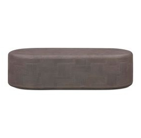 Suraya Dark Umber Oval Outdoor Concrete Top Coffee Table
