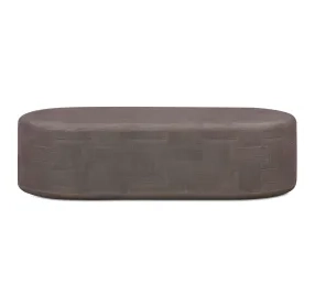 Suraya Dark Umber Oval Outdoor Concrete Top Coffee Table