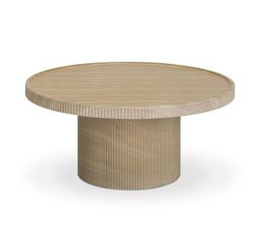Darcy Travertine Round Outdoor Concrete Top Coffee Table