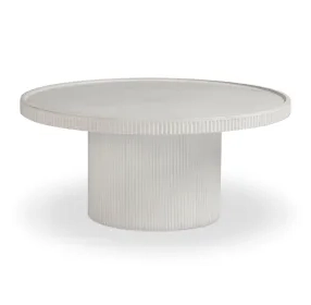 Darcy White Round Outdoor Concrete Top Coffee Table