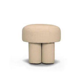 Masha Yellow and White Performance Fabric Upholstered Accent Stool
