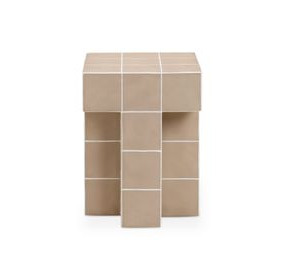 Alma Taupe Square Outdoor Concrete Top Side Table