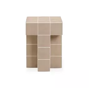 Alma Taupe Square Outdoor Concrete Top Side Table