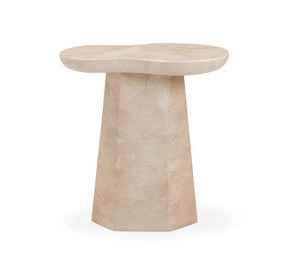 Zaya Rose Marble Round Concrete Top Side Table