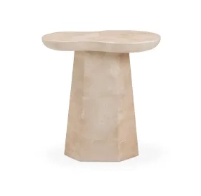 Zaya Rose Marble Round Concrete Top Side Table
