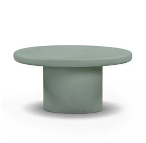 Jade Green Round Outdoor Concrete Top Medium Coffee Table