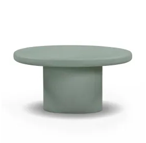 Jade Green Round Outdoor Concrete Top Medium Coffee Table