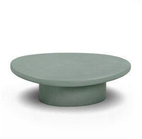 Jade Green Round Outdoor Concrete Top Large Coffee Table