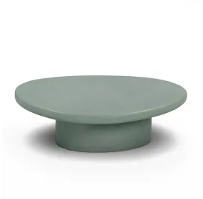 Jade Green Round Outdoor Concrete Top Large Coffee Table
