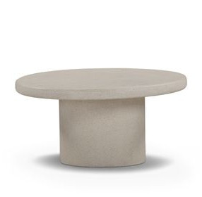 Jade Cream Round Outdoor Concrete Top Medium Coffee Table