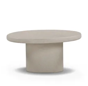 Jade Cream Round Outdoor Concrete Top Medium Coffee Table