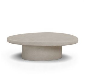 Jade Cream Round Outdoor Concrete Top Large Coffee Table