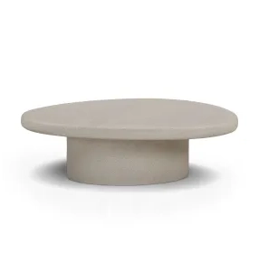Jade Cream Round Outdoor Concrete Top Large Coffee Table